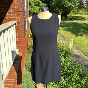 Brooks Brothers Lined Navy Crewneck Dress